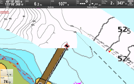 Raymarine Lighthouse r17 SonarChart Live detail Lions Gate Bridge